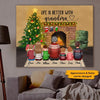Personalized Family Grandma And Grandkids Back View Christmas Canvas,Gift For Family
