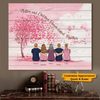 Mother and Children Forever Linked Together - Daughter&amp;Son Personalized Canvas Mother&#39;s Day Gift