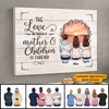 Mother and Children Forever Linked Together - Daughter&amp;Son Personalized Canvas,Gift For Mom