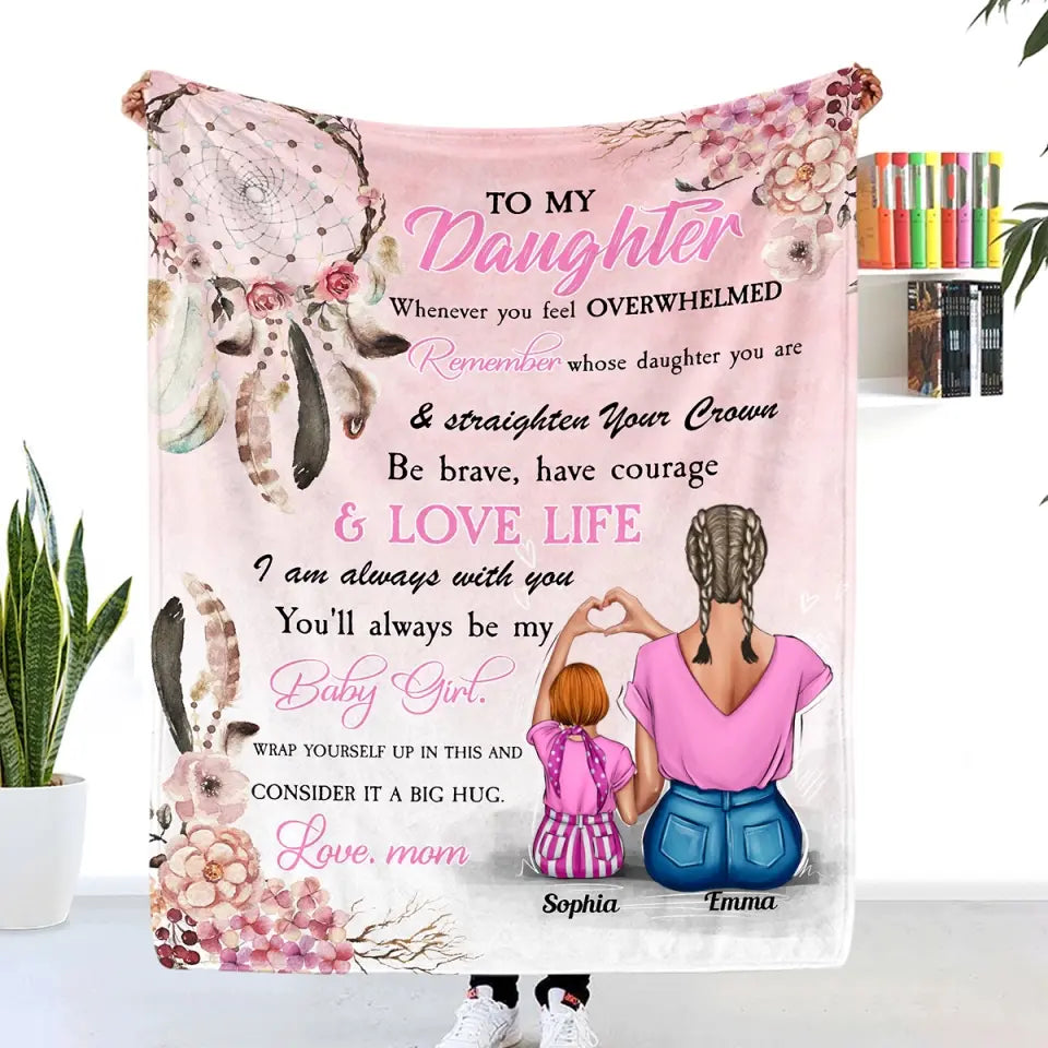 To My Daughter - Personalized Blanket