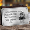 Custom Photo I&#39;ll Carry You With Me Until I See You Again - Memorial Personalized Custom Aluminum Wallet Card - Loss of Pet Sympathy Gift