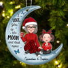 Cute Grandma &amp; Grandkid On Moon Christmas Gift Personalized Acrylic Ornament