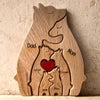Wooden Bears Personalized Family Puzzle Decoration - Gift for Family, Christmas Gift