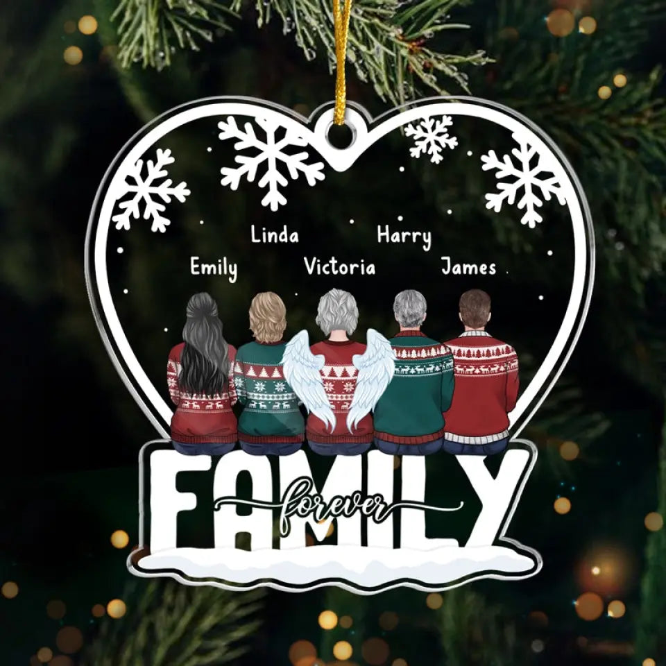 Family Forever - Family Personalized Custom Ornament - Acrylic Custom Shaped - Christmas Gift For Family Members