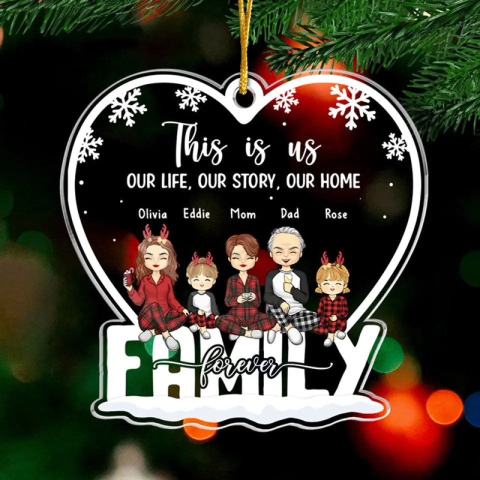 This Is Us - Family Personalized Custom Ornament - Acrylic Custom Shaped - Christmas Gift For Family Members