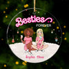 Pink Doll Friend - Besties Forever - Personalized Circle Acrylic Ornament