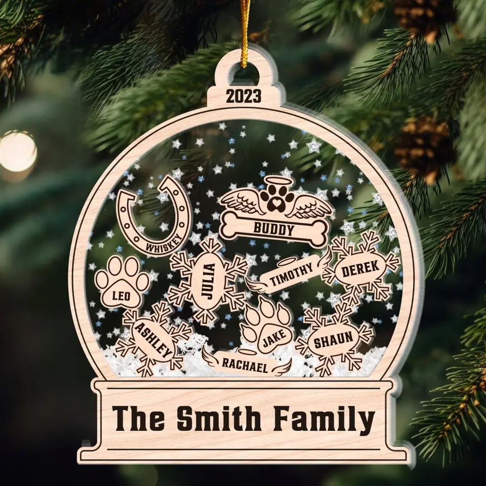 2023 Snow Globe Family - Personalized 3 Layered Christmas Shaker Ornament