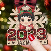 2023 Christmas Kids Custom Name - Personalized Wooden Ornament