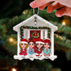 Besties Sisters Friends Sitting Front Door House Shaped Personalized Acrylic Christmas Ornament