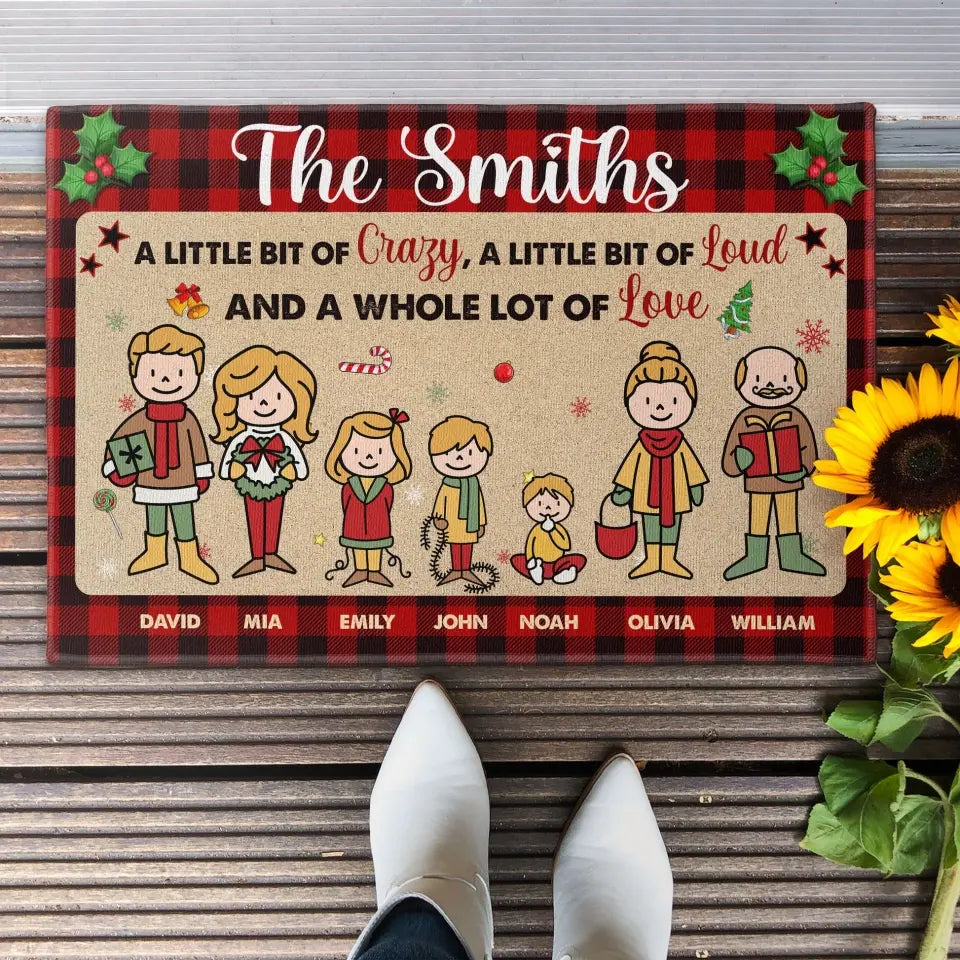 A Little Bit Of Crazy, A Little Bit Of Loud And A Whole Lot Of Love - Personalized Doormat