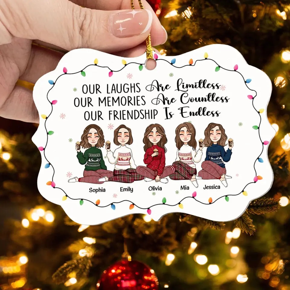 Our Friendship Is Endless - Personalized Wooden Christmas Ornament