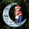 Grandma Grandkid Hugging Love To The Moon Christmas Gift For Grandson Granddaughter Personalized Acrylic Ornament