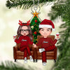 Doll Couple Sitting On Sofa Christmas Gift For Him For Her Personalized Acrylic Ornament