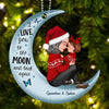 Grandma &amp; Kid Hugging On Moon Christmas Gift Personalized Acrylic Ornament
