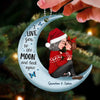 Grandma &amp; Kid Hugging On Moon Christmas Gift Personalized Acrylic Ornament