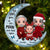 Grandpa Grandma Grandparents & Kid On Moon Christmas Gift Personalized Acrylic Ornament