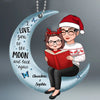 Grandma and Baby Reading on the Moon Personalized Acrylic Ornament - Family Christmas Gift