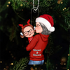 Mom Grandma Hugging Kid Personalized Acrylic Ornament