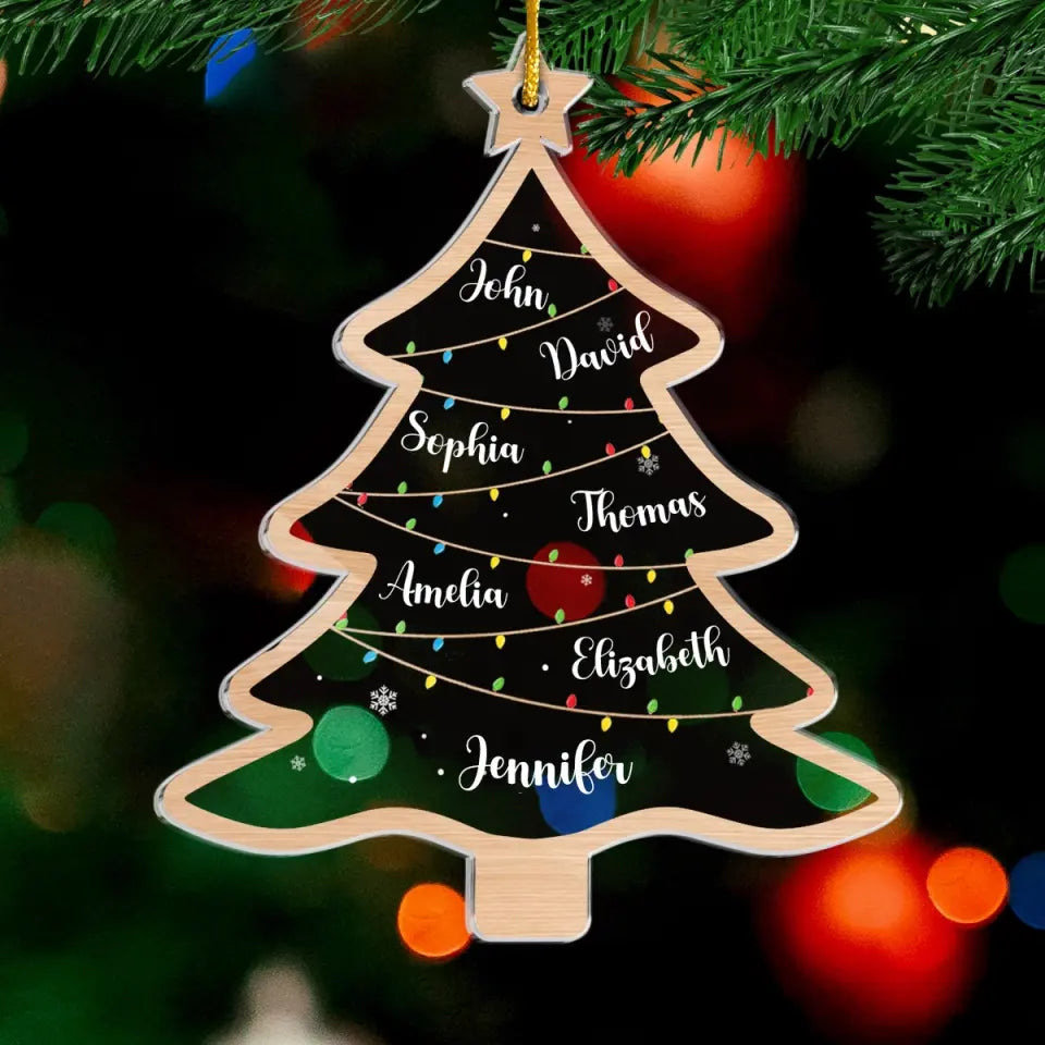 Wish You A Wonderful Christmas - Family Personalized Custom Ornament - Acrylic Custom Shaped - Christmas Gift For Family Members