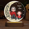 Grandma Grandkid Sitting Love You To The Moon And Back Gift For Granddaughter Grandson Personalized Acrylic Plaque Circle LED Night Light