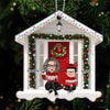 Grandma Grandkids Sitting Front Door House Shaped Personalized Acrylic Christmas Ornament