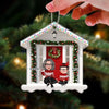 Grandma Grandkids Sitting Front Door House Shaped Personalized Acrylic Christmas Ornament