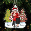 Grandma Hugging Grandkid Christmas Tree Cake - Gift For Grandkid Personalized Acrylic Ornament