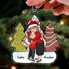 Grandma Hugging Grandkid Christmas Tree Cake - Gift For Grandkid Personalized Acrylic Ornament