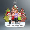 Christmas Tree Cake Patterned Cartoon Grandma &amp; Grandkids Hugging Personalized Acrylic Ornament