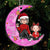 Pink Moon Christmas Light Grandma Grandkid Personalized Acrylic Ornament
