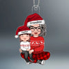 Happy Face Doll Grandkid Sitting On Grandma Lap Christmas Gift For Granddaughter Grandson Personalized Acrylic Ornament