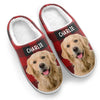 Custom Photo Happiness Is A Warm Puppy - Dog &amp; Cat Personalized Custom Fluffy Slippers - Gift For Pet Owners, Pet Lovers
