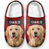 Custom Photo Happiness Is A Warm Puppy - Dog &amp; Cat Personalized Custom Fluffy Slippers - Gift For Pet Owners, Pet Lovers