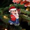 New Face Doll Grandkid Kissing Grandma Christmas Gift For Granddaughter Personalized Acrylic Ornament