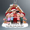Cartoon Grandma &amp; Grandkids Hugging Gingerbread House Personalized Acrylic Ornament
