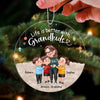 My Grandkids Cartoon Grandma &amp; Grandkids Hugging Personalized Acrylic Ornament