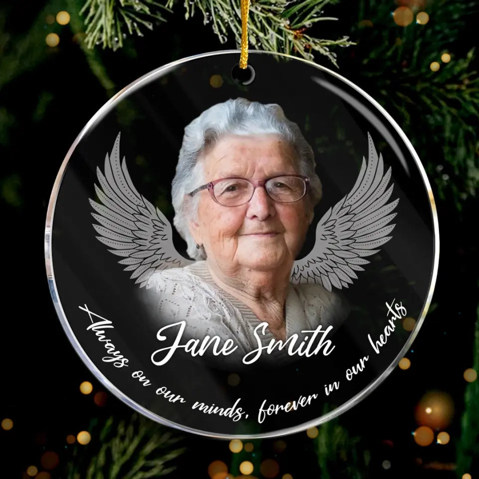 Custom Photo Not A Day Goes By - Memorial Personalized Custom Ornament - Acrylic Round Shaped - Christmas Gift, Sympathy Gift For Family Members