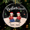 The Best Person To Share Wonderful Times With - Bestie Personalized Custom Ornament - Acrylic Round Shaped - Christmas Gift For Best Friends, BFF, Sisters