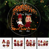 Doll Besties Sisters Sitting Under Tree Christmas Personalized Acrylic Ornament