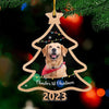 Custom Photo Merry Friendsmas - Dog &amp; Cat Personalized Custom Ornament - Acrylic Custom Shaped - Christmas Gift For Pet Owners, Pet Lovers