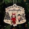 Grandma Grandkids Front Porch Personalized Christmas Wooden Ornament
