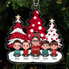 Polka Dot Christmas Tree Grandma Grandkids Personalized Acrylic Ornament