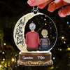 Snow Globe Grandma Grandkids On Moon Personalized Acrylic Ornament