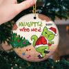 Is It Too Late To Be Naughty - Cat Personalized Custom Ornament - Ceramic Round Shaped - Christmas Gift For Pet Owners, Pet Lovers