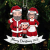 Grandma Grandpa Claus Grandparents &amp; Kids Christmas Gift Personalized Acrylic Ornament