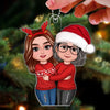 New Face Doll Mom &amp; Daughter Hugging Christmas Gift Personalized Acrylic Ornament
