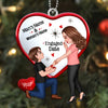 Christmas Keepsake Proposal Memory Engagement Couple Personalized Acrylic Ornament