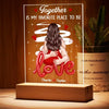 Couple Kiss Passionate Love Gift For Him For Her Personalized Acrylic Plaque Rectangle LED Night Light