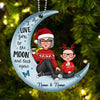 Cute Grandma &amp; Grandkid On Moon Christmas Gift Personalized Acrylic Ornament