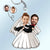 Custom Photo Funny Bride And Groom - Birthday, Anniversary Gift For Spouse, Husband, Wife, Couple - Personalized Cutout Acrylic Keychain
